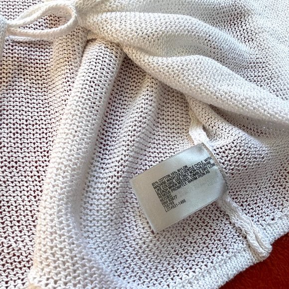 NWT Worthington knit cotton self tie white cardigan - Picture 6 of 8